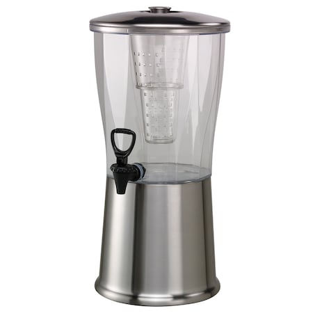 Service Ideas Beverage Dispenser, Round, 3 Gallon, Stainless Steel CBDRT3SS